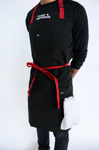 Black Kitchen Aprons | Black BiB Apron | Chef II Impress