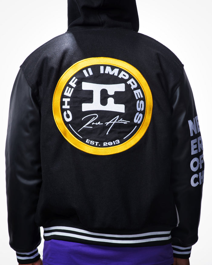 White & Black Lettermen Jackets | Black Jackets | Chef II Impress