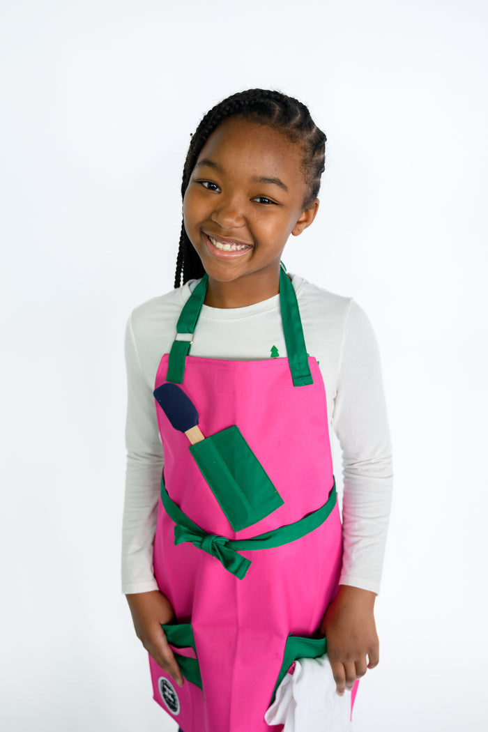 Pink Kids Apron | Kitchen Kids Apron | Chef II Impress
