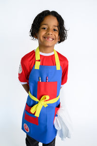 Red Kids Apron| Kitchen Kids Apron | Chef II Impress